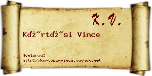 Kürtösi Vince névjegykártya